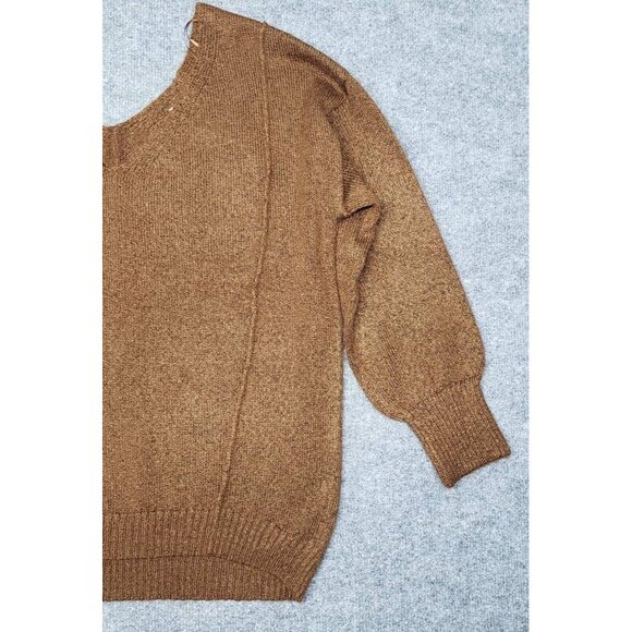 Rue21 Sweater Womens S Brown Long Sleeve Solid Minimalist V-Neck Pullover New - Picture 5 of 12
